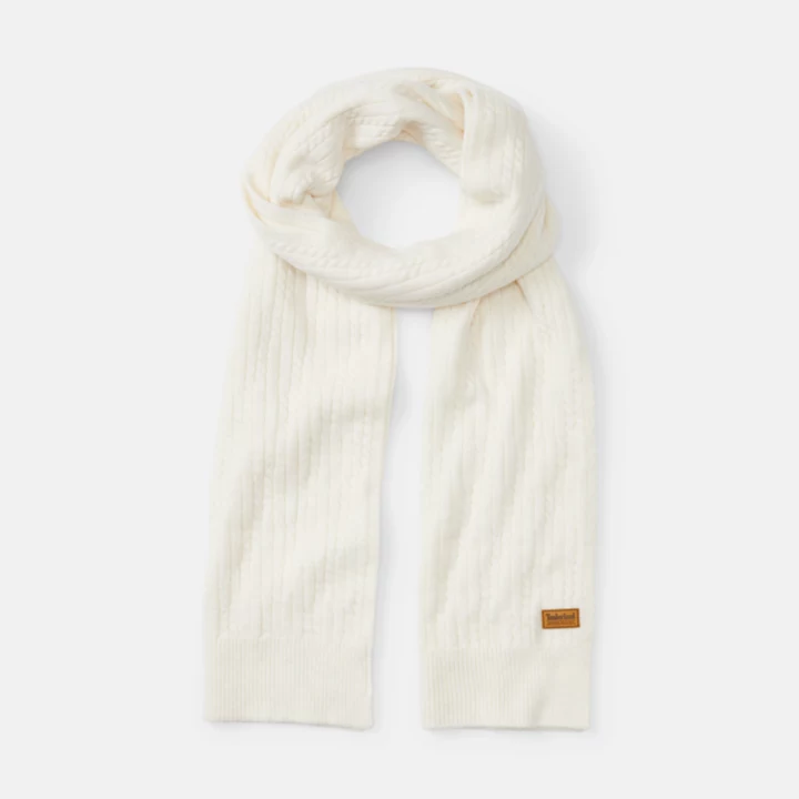 Écharpe en maille torsadée Gradation pour femme en blanc