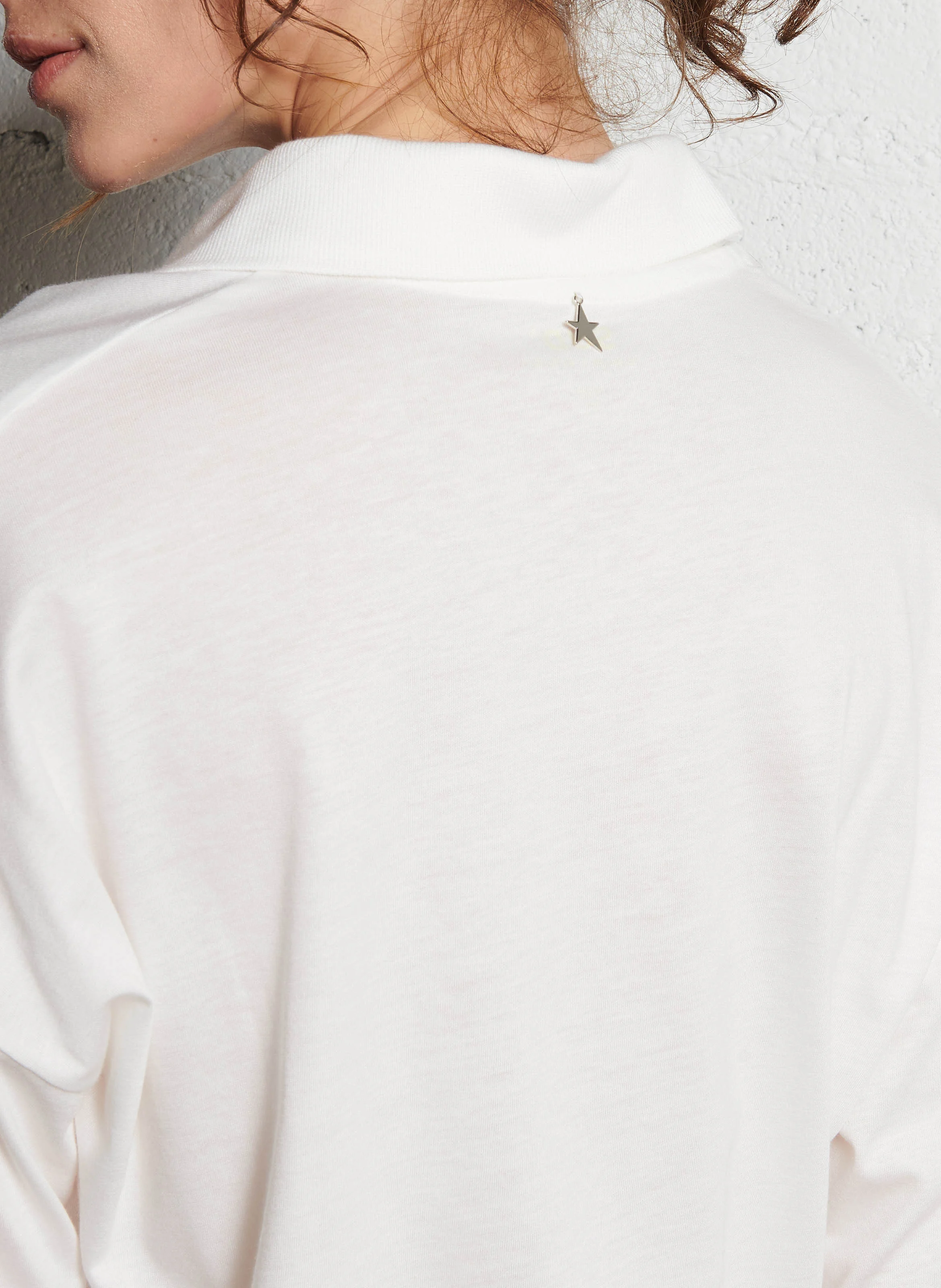 GIOVANA - Gilet col polo en coton mélangé| Blanc