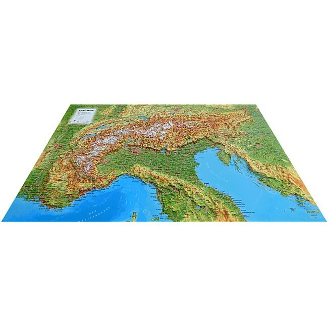 3D MAP - RELIEF L'ARC ALPIN 61X41