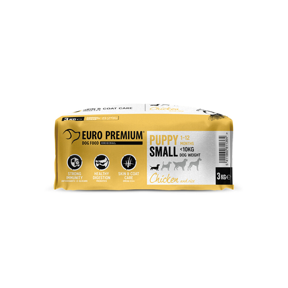 Euro-Premium Puppy Small Kip - Rijst3 kg
