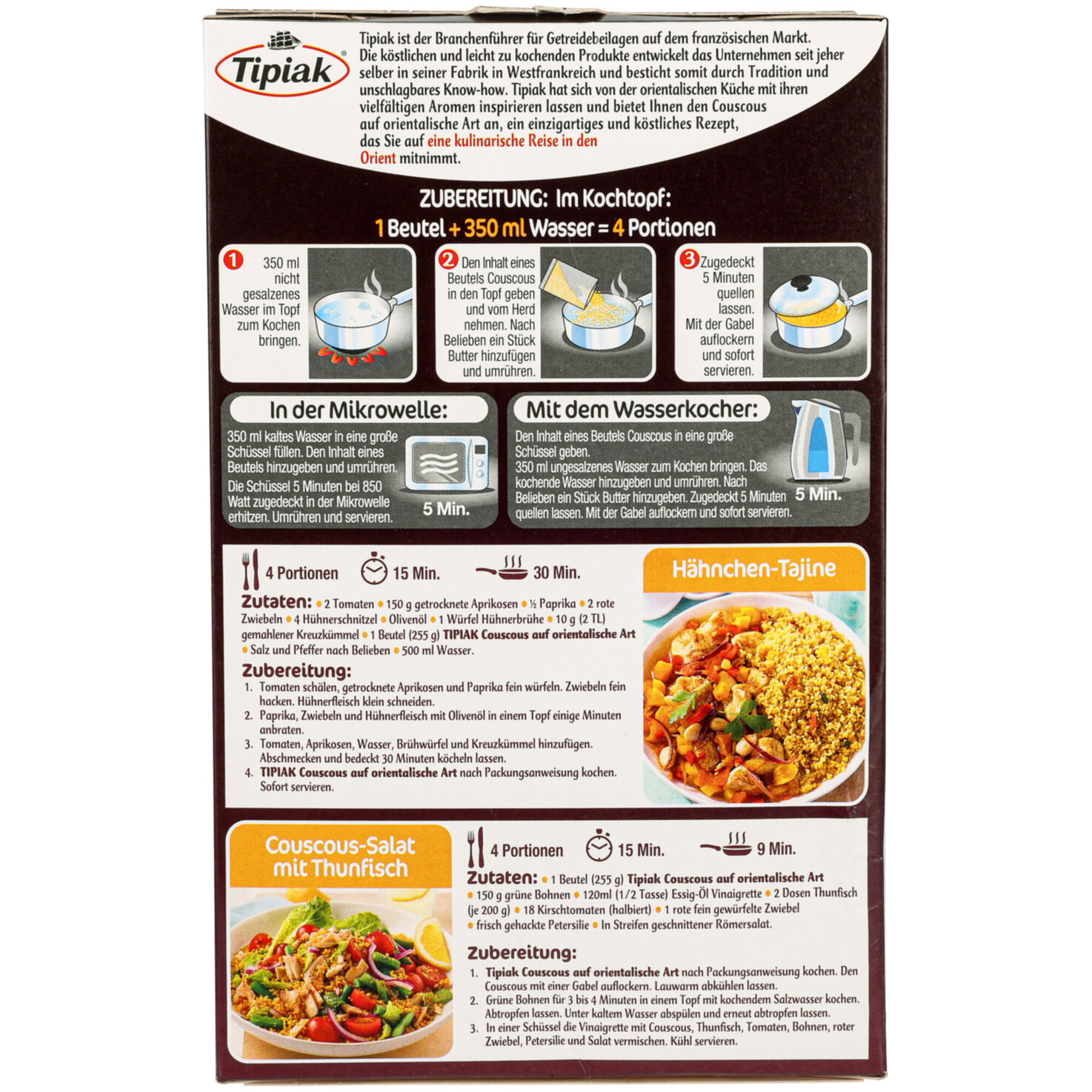 Tipiak Couscous orientalische Art 2x255g