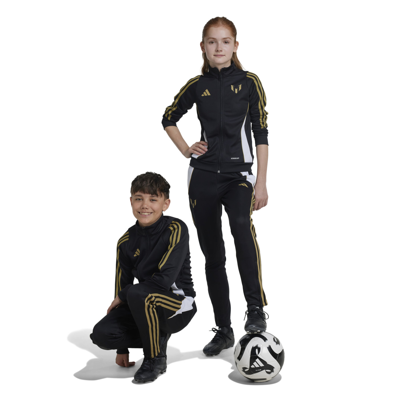 Adidas Messi Trainingsbroek Kids Zwart Wit Goud