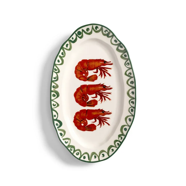&klevering - Sirène Servierplatte, Shrimp, 34,5 cm, mehrfarbig