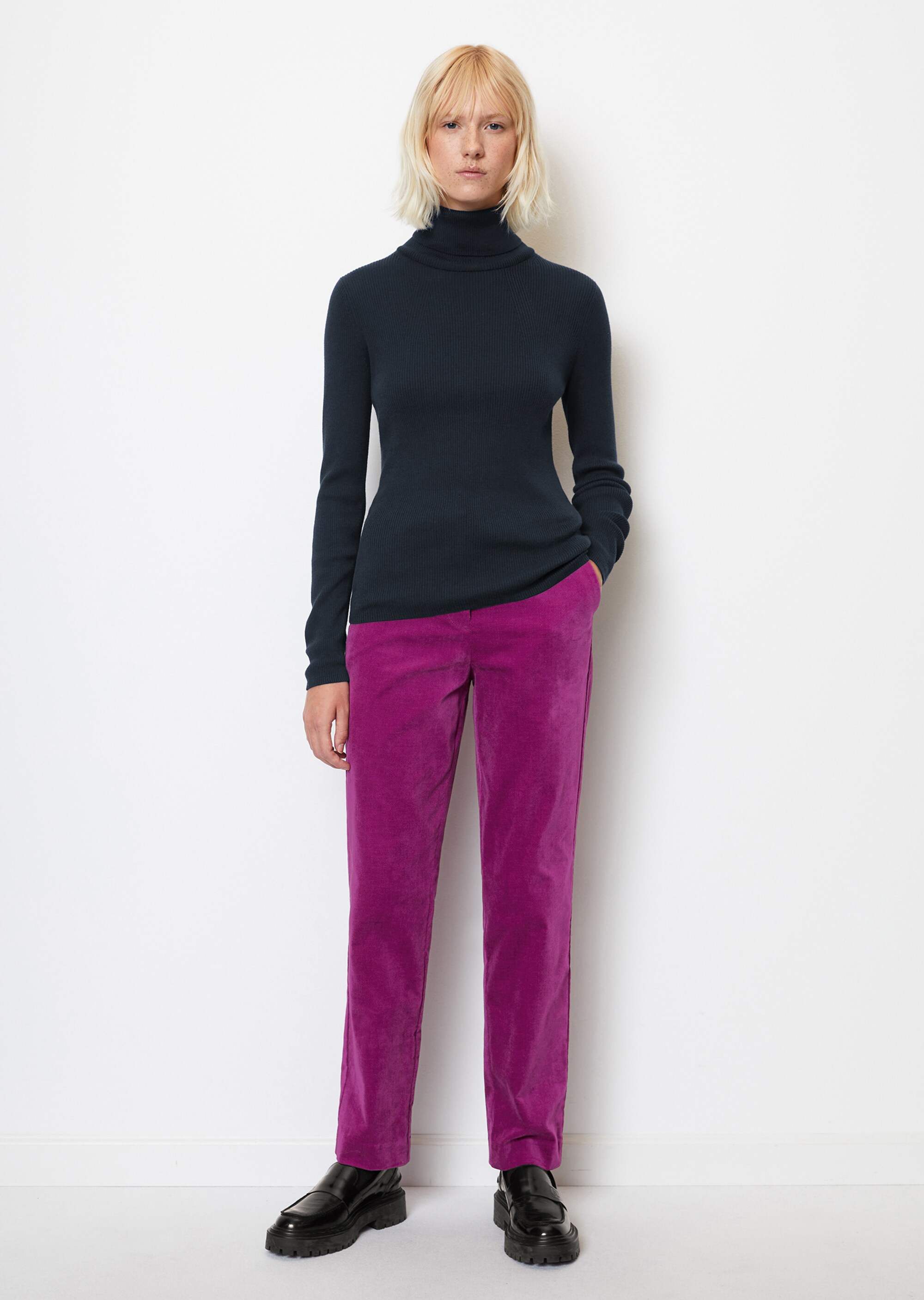 Rollkragenpullover slim aus Organic Cotton