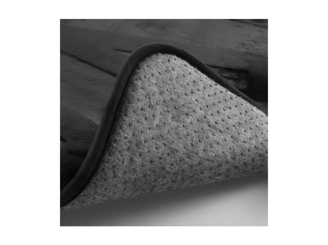 Tapis de Bain 45 x 75 cm Bain Noir - Microfibre Relief