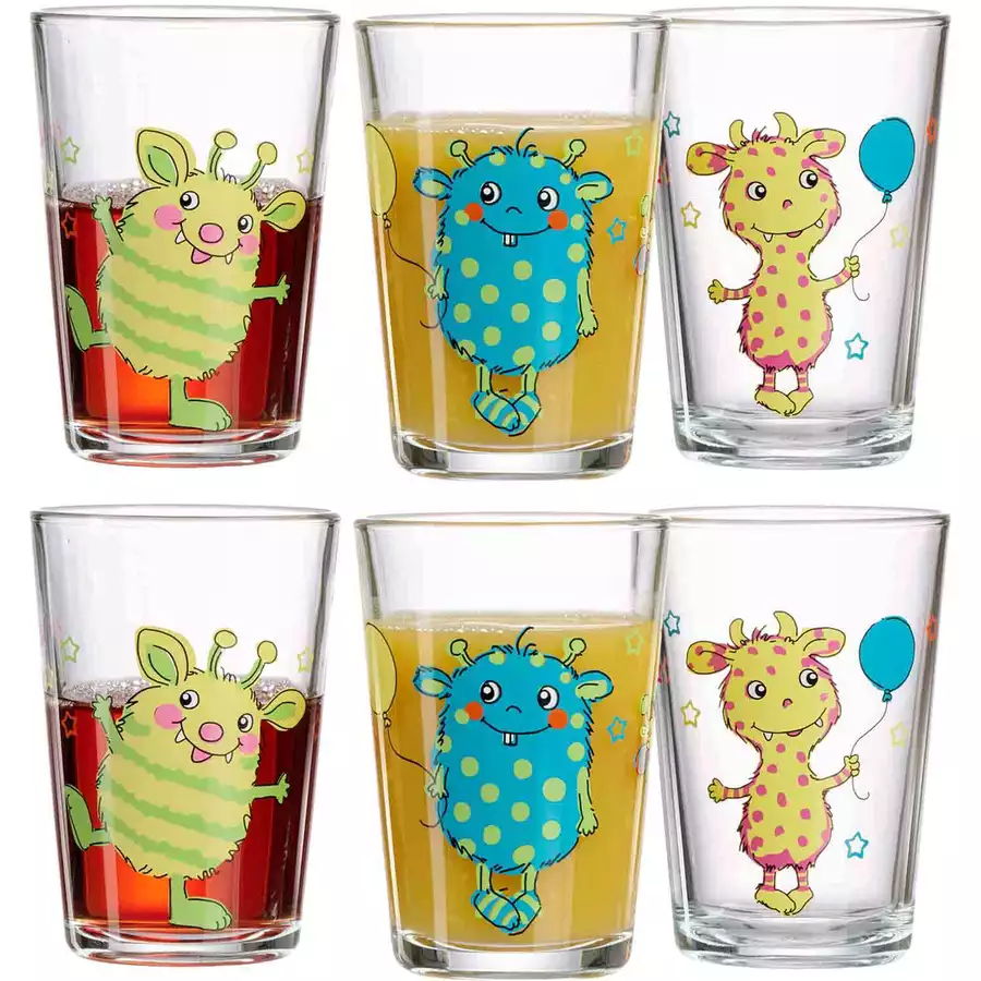 Ritzenhoff & Breker GmbH & Co. KG Kindergläser Monsterchen 205 ml 6er Set bunt