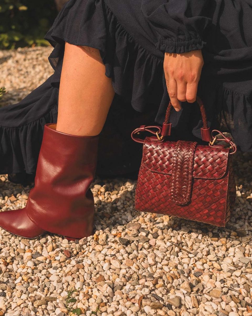 Allan K Kirsten Mini Dama Bordeauxrood Tas
