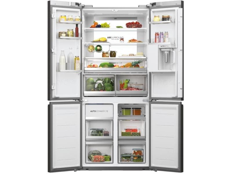 Haier Foodcenter HCW7819EHMP Beidseitig Kombigerät mit Kühlschrank oben und Gefrierteil unten