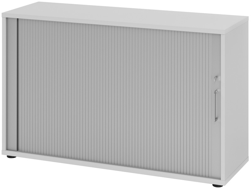 Rollladenschrank Tarys, 2 Ordnerhöhen, grau/silber