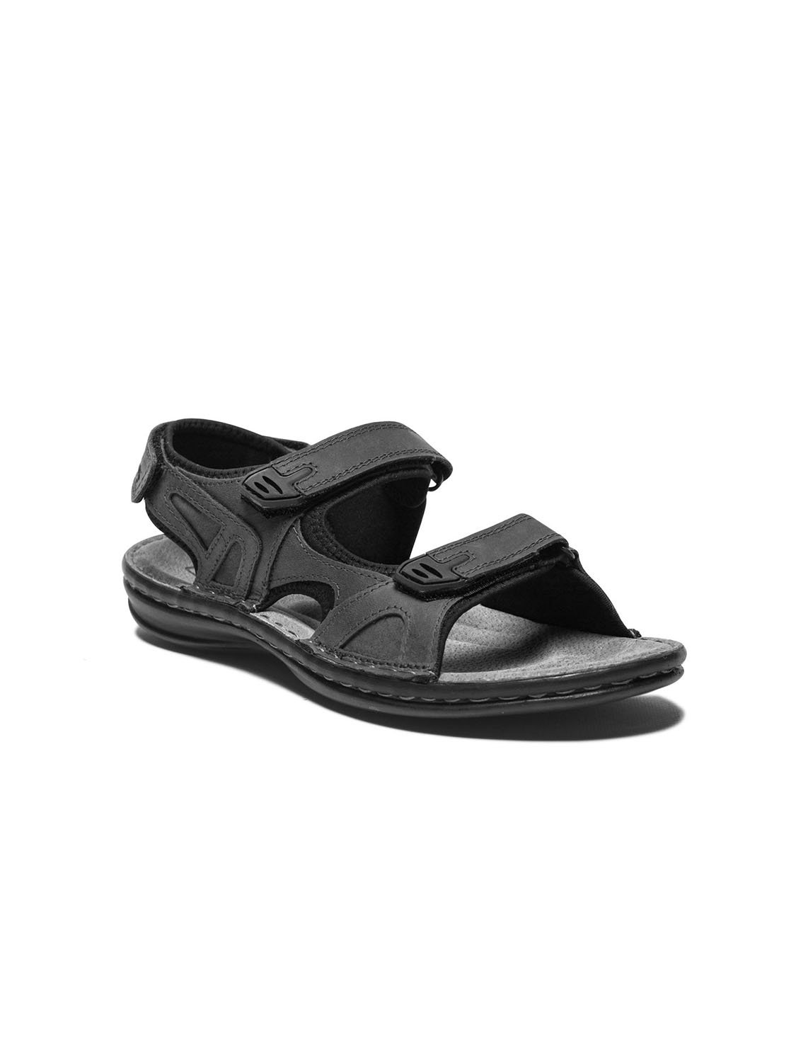 Sandales Homme Dessus Cuir Noir