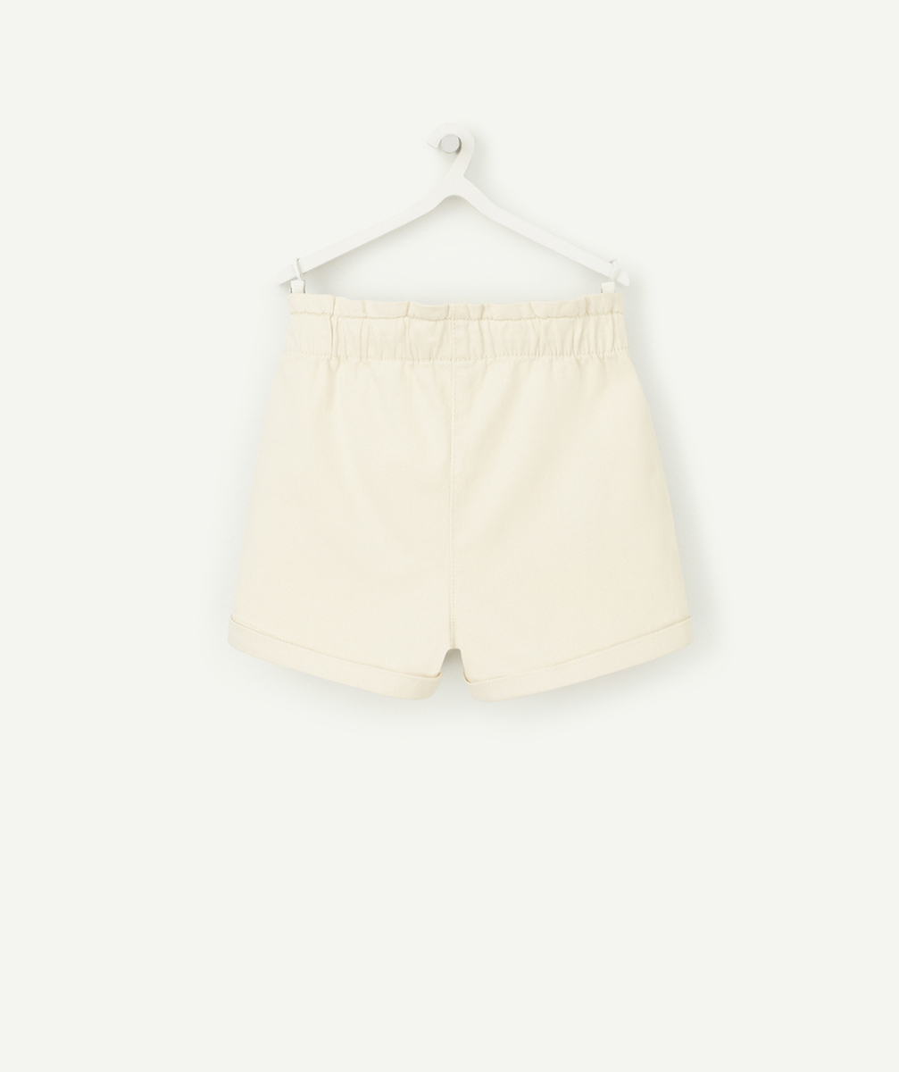 SHORT BÉBÉ FILLE EN FIBRES RECYCLÉES ÉCRU