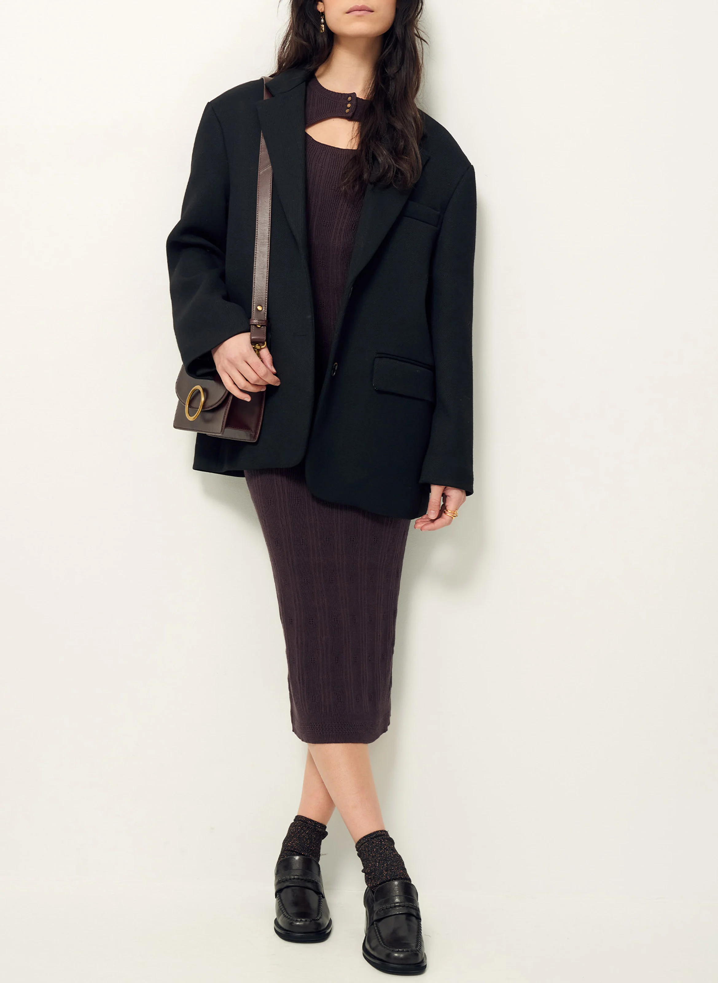 LITTLE STELLA - Robe longue col rond en maille | Violet
