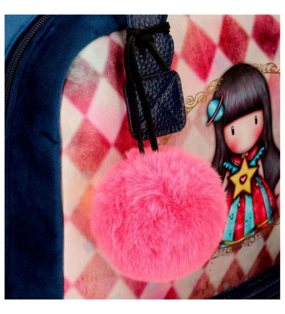 Santoro Bolso Gorjuss Moon Buttons rosa, azul -39x28x6,5cm-