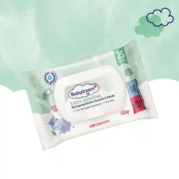Extra sensitive Reinigungstücher Gesicht & Hände Spar-Pack