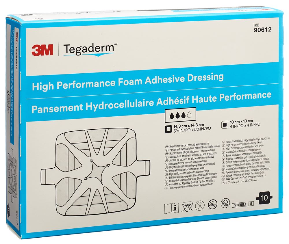 TEGADERM HP Schaumkompresse 10x10cm adhesive 10 Stk