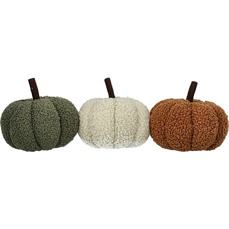 Efterårs plysgræskar H:12 cm - flere varianter - assorteret