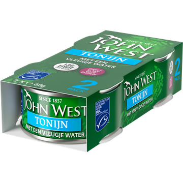 John West Tonijnstukken met een Vleugje Water 2 x 60g