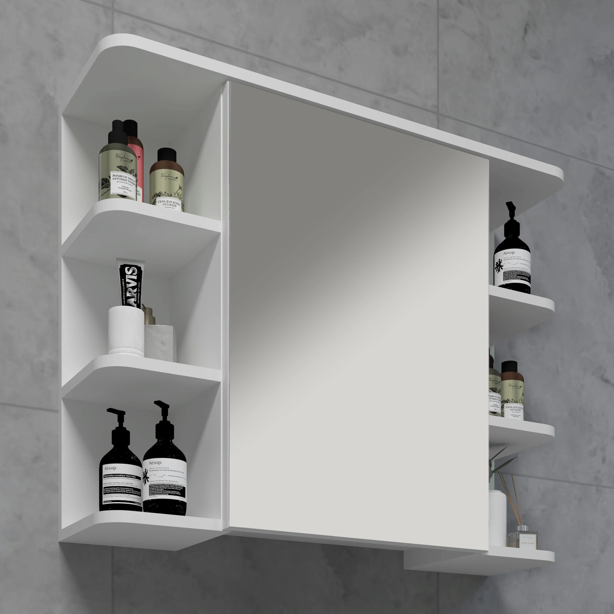 VCM Badspiegel Wandspiegel Hängespiegel Spiegelschrank Badezimmer Ablage Nilosi