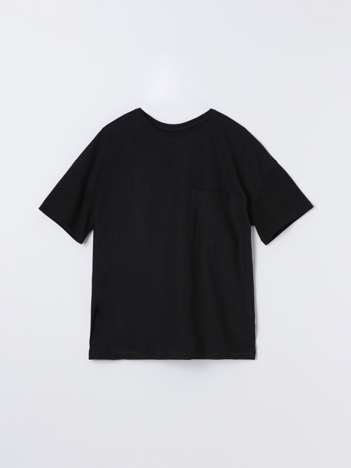 Camiseta rústica bicolor - Preta