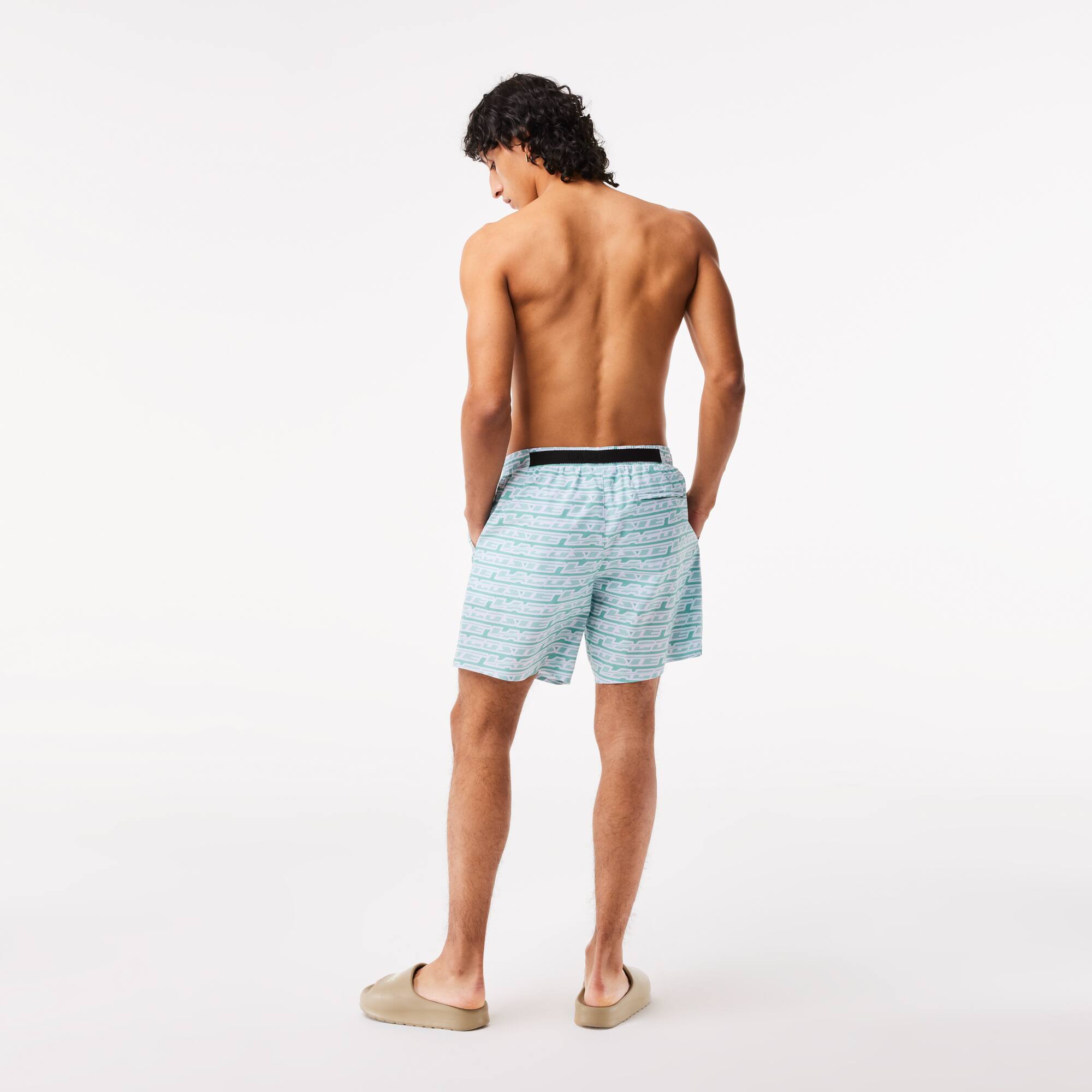 Short de bain homme Lacoste imprimé graphique bicolore Maillots de bain - Vert - Lacoste - Homme