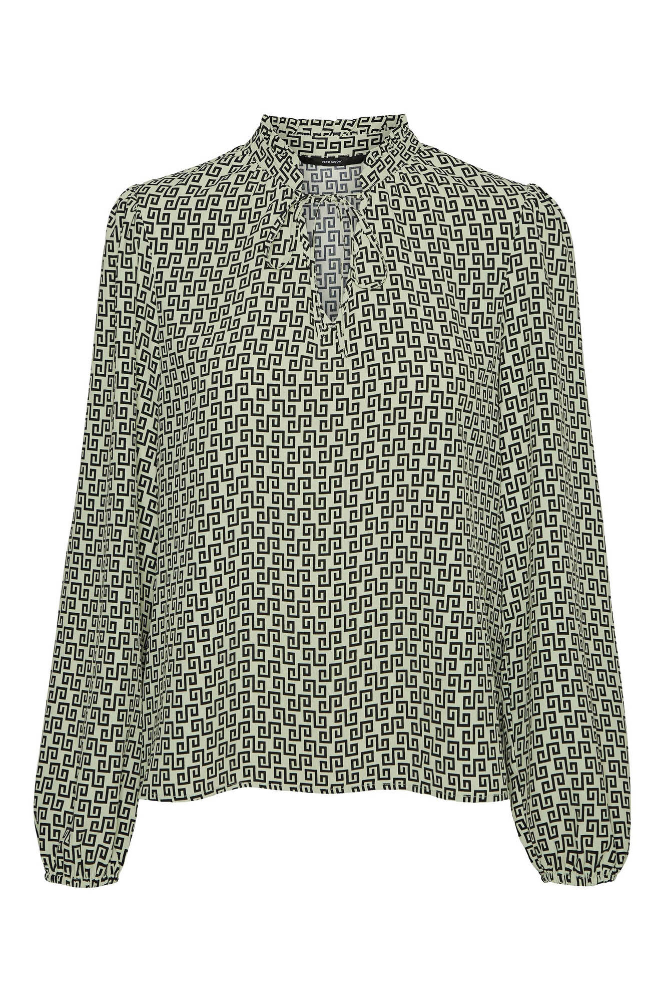 Camisa de manga comprida com decote em V - Verde