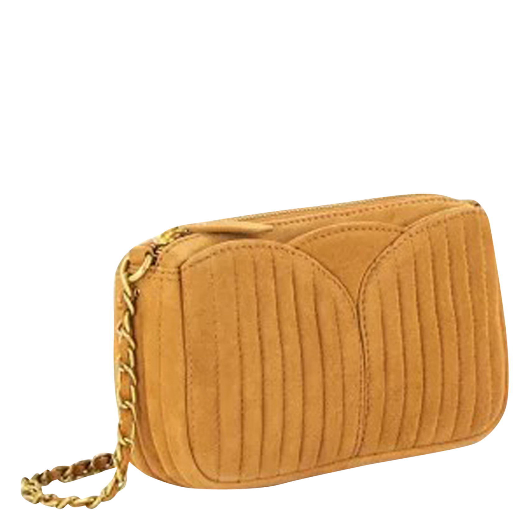 DIVINOU - Petit sac bandoulière en cuir velours | Jaune