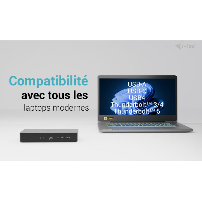 i-tec Universal Intelligent Dual Display Docking Station + Power Delivery 100W