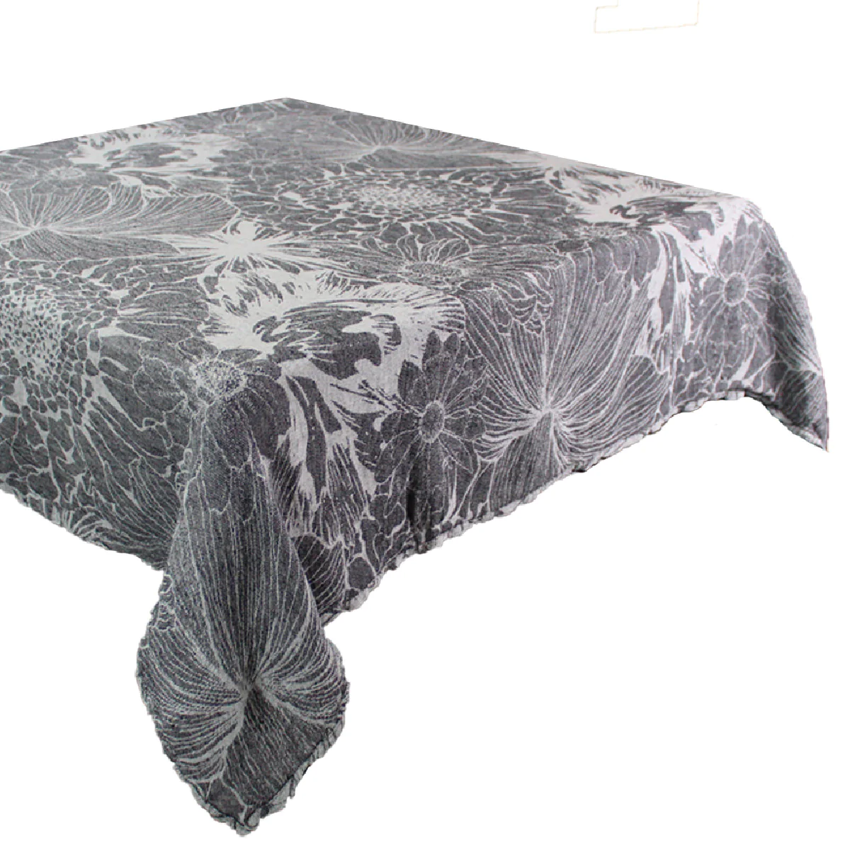 Nappe métis lin & coton noir 110X110 Garnier Thiebaut