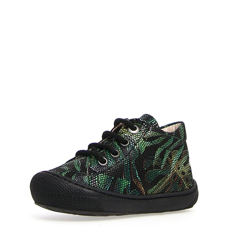 Naturino Naturino Cocoon Supersouple Lacets Noir Vert