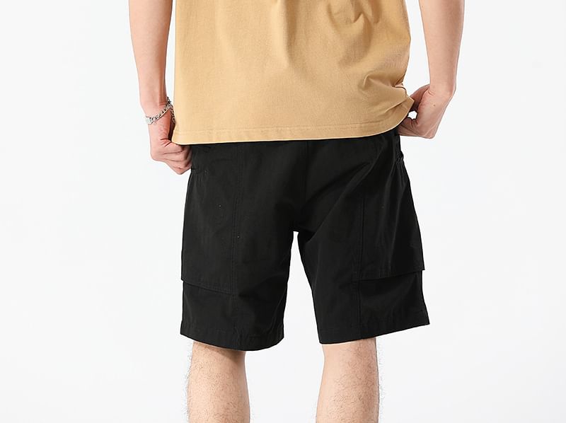 OKONKWO - Mid Rise Plain Panel Shorts
