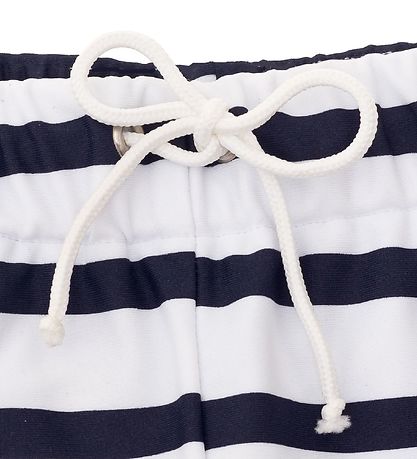 Petit Crabe Badeshorts - Alex - UV50+ - Weiß/Navy Gestreift