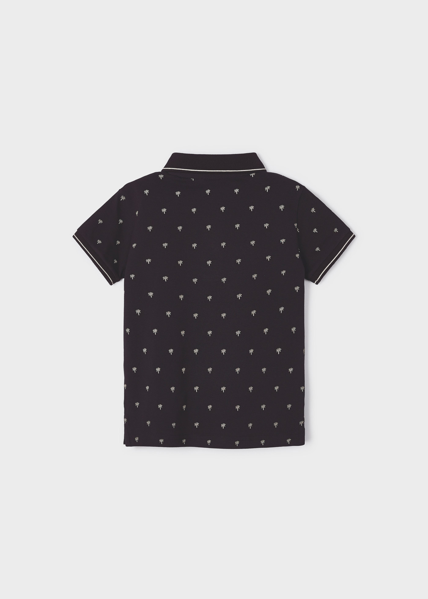 Camisa polo de manga curta com estampa em algodão sustentável para meninos