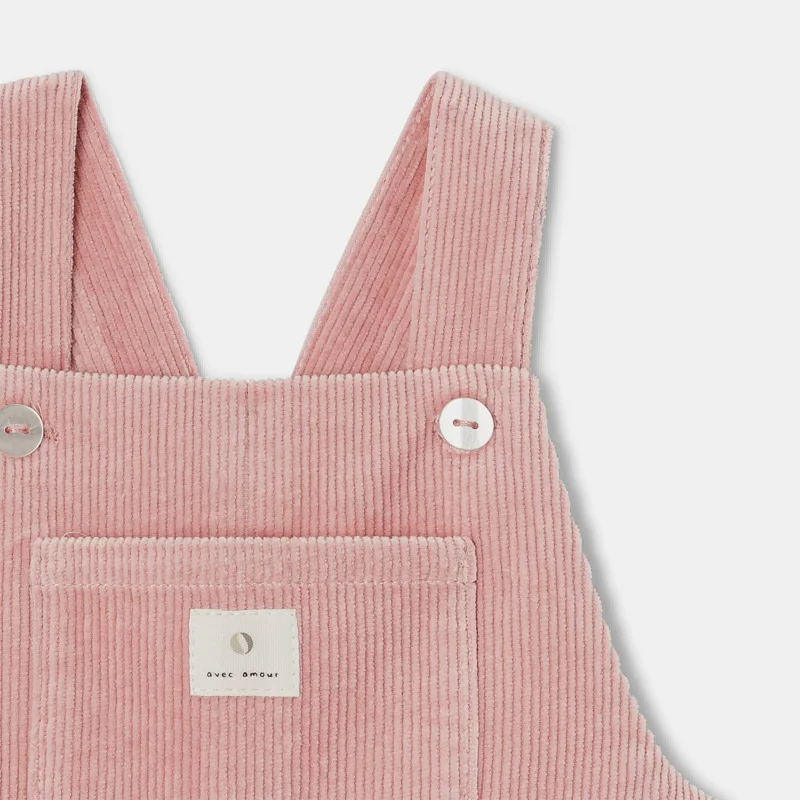 Salopette en velours côtelé rose mixte Absorba Rose