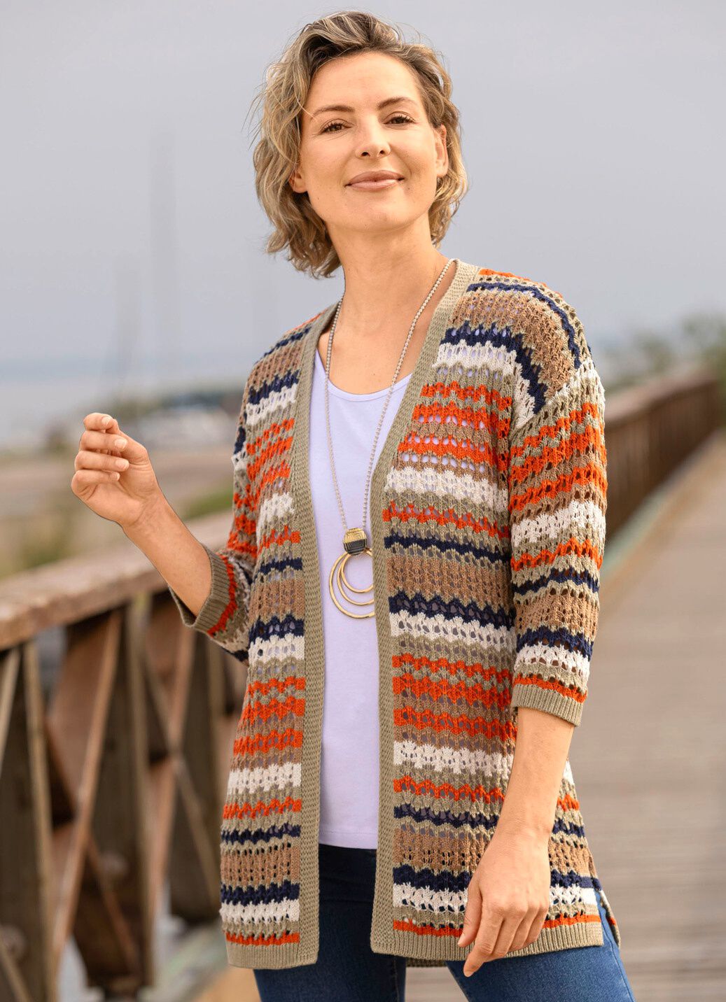 Strickjacke mit nachhaltig recycelter Baumwolle
