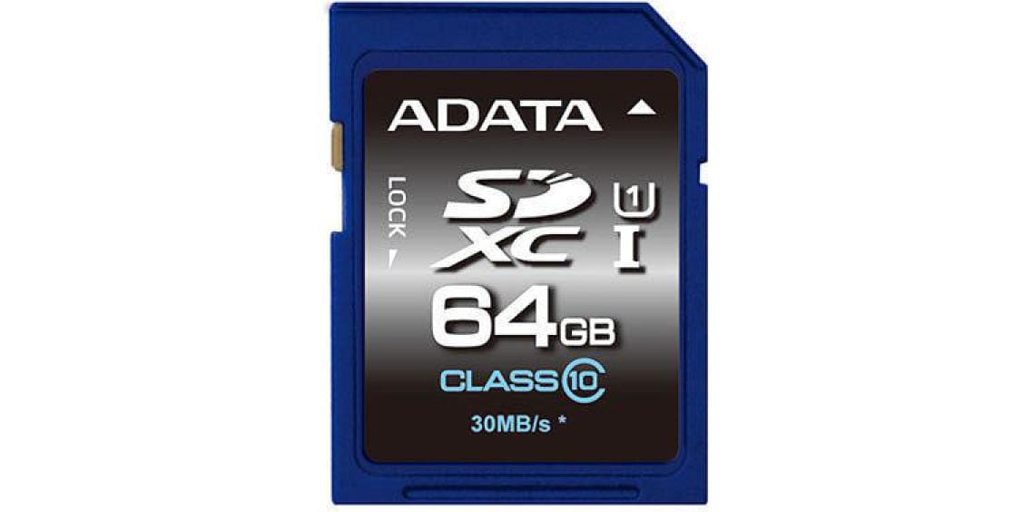ADATA SDXC-Karte Premier UHS-I U1 64 GB SDXC-Karte, 64 GB, Klasse 10