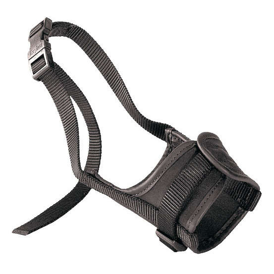 Muselière en nylon noir Safe small. Tour de cou 30 à 37 cm