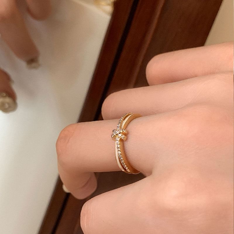 Panda Dama - Open ring met strass