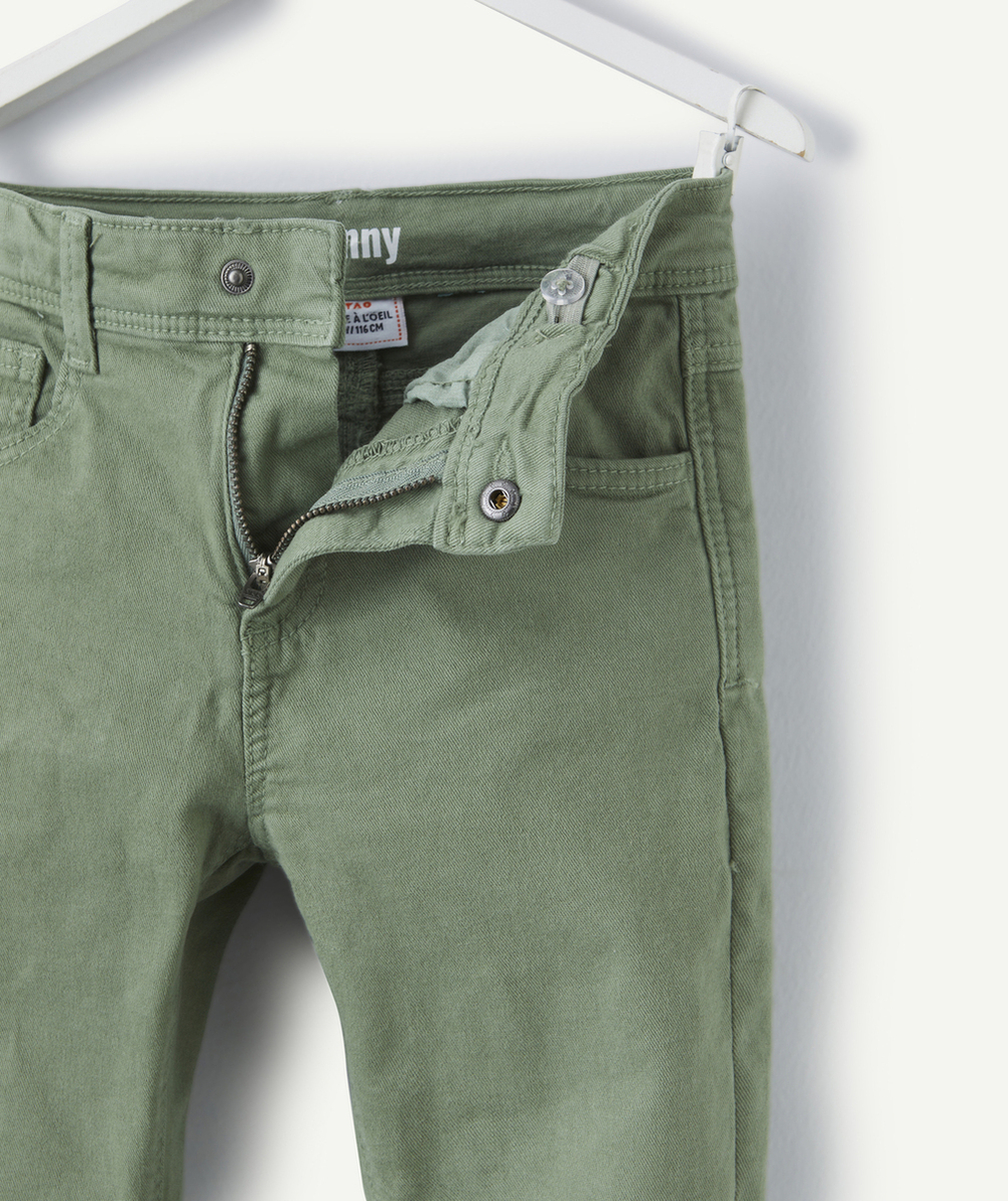 pantalon skinny garçon en fibres recyclées vert