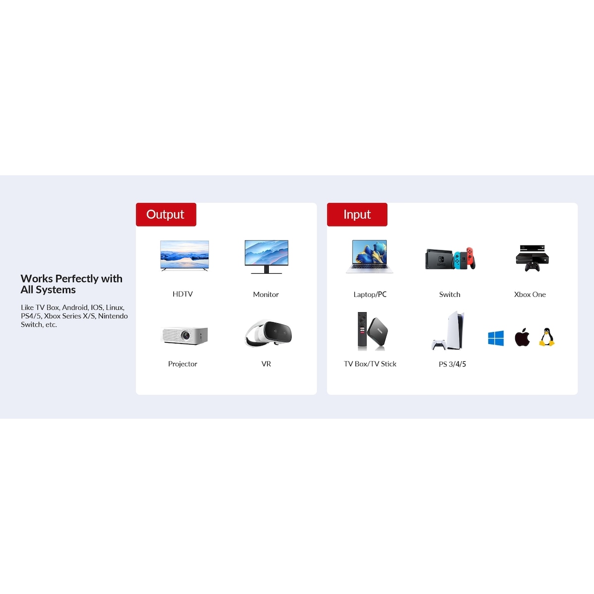 AV Access HDMI 2.1 KVM Switch 2 datamaskiner 1 skjerm, 8K60Hz, 5x USB-A