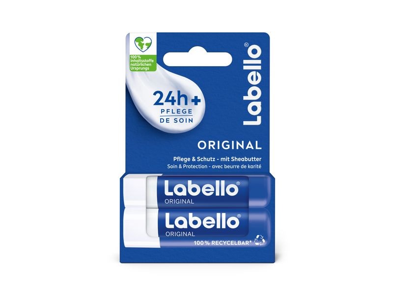 LABELLO Lippenpflege Original Duo 9.6 g Lippenpomade im praktischen All-Weather Set schützt 24 Stunden vor dem Austrocknen