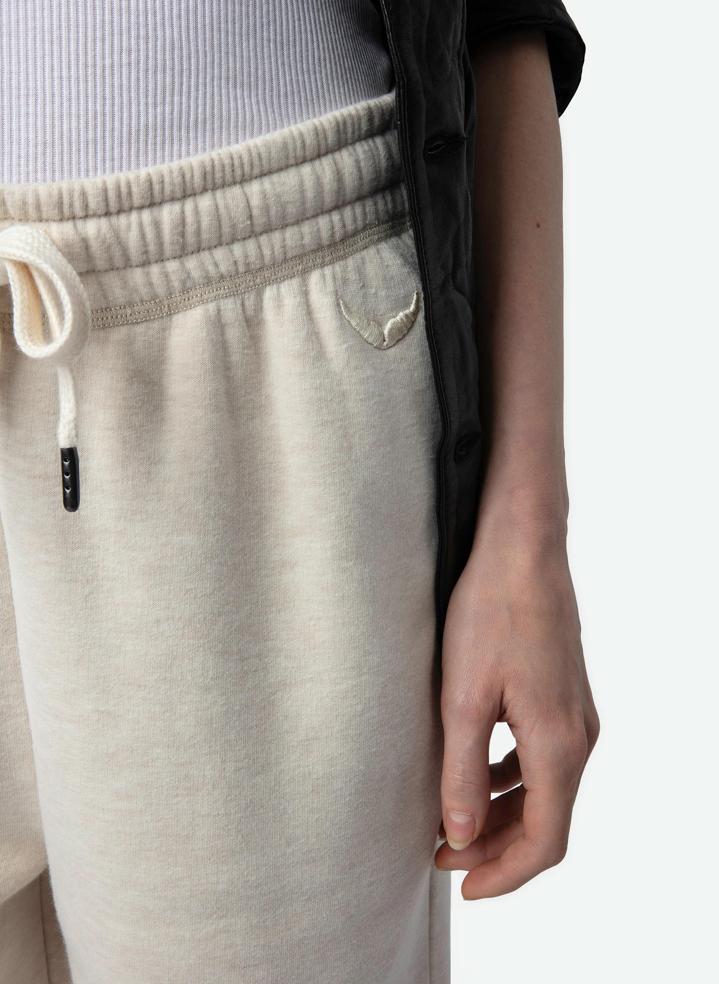 SOFIA - Pantalon de jogging droit en coton bio mélangé | Blanc