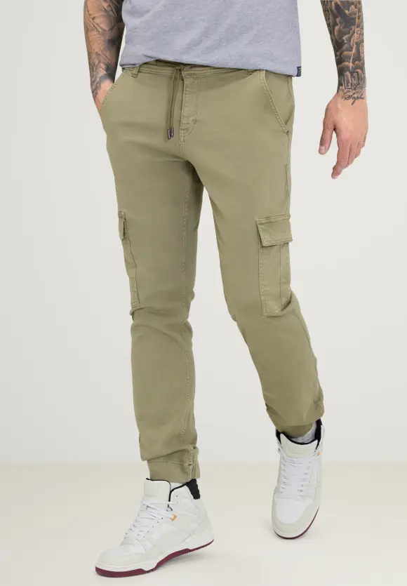 Regular Fit Joggpants - soft olive washed