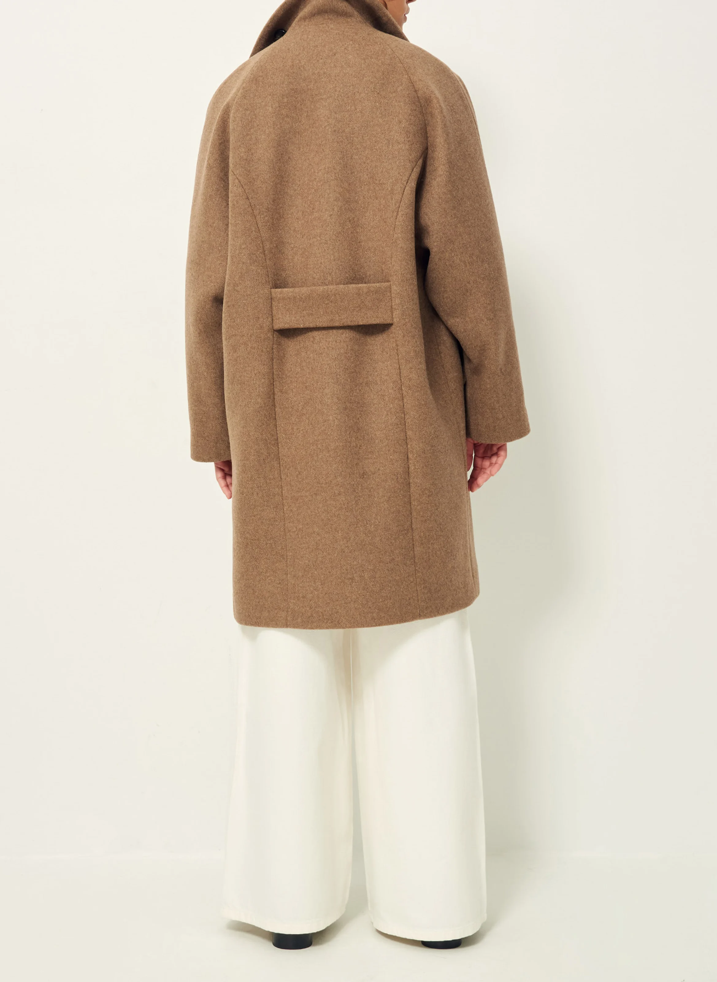 FLORAL BLVD - Manteau col montant en laine mélangée | Marron