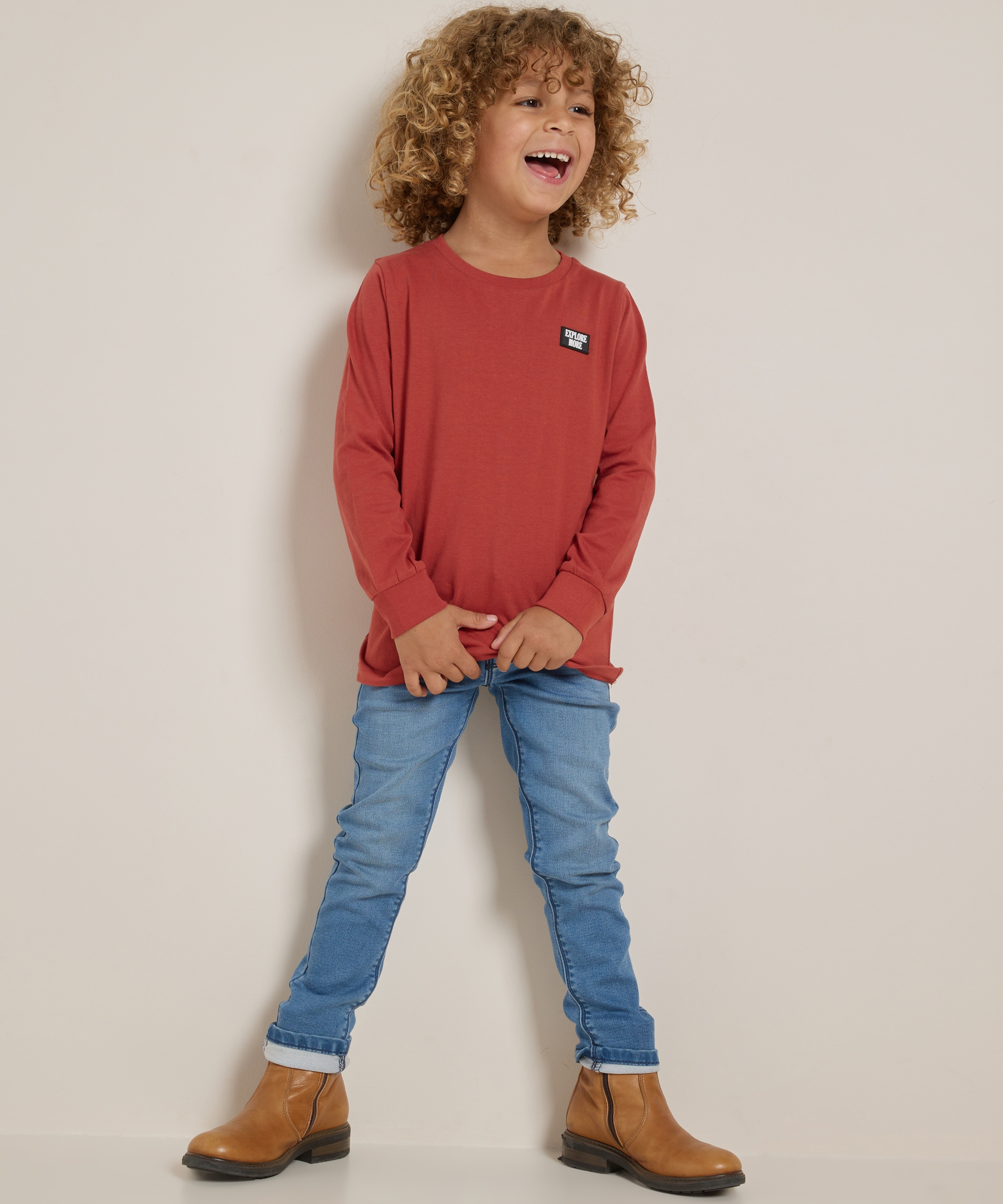 jersey top met backprint