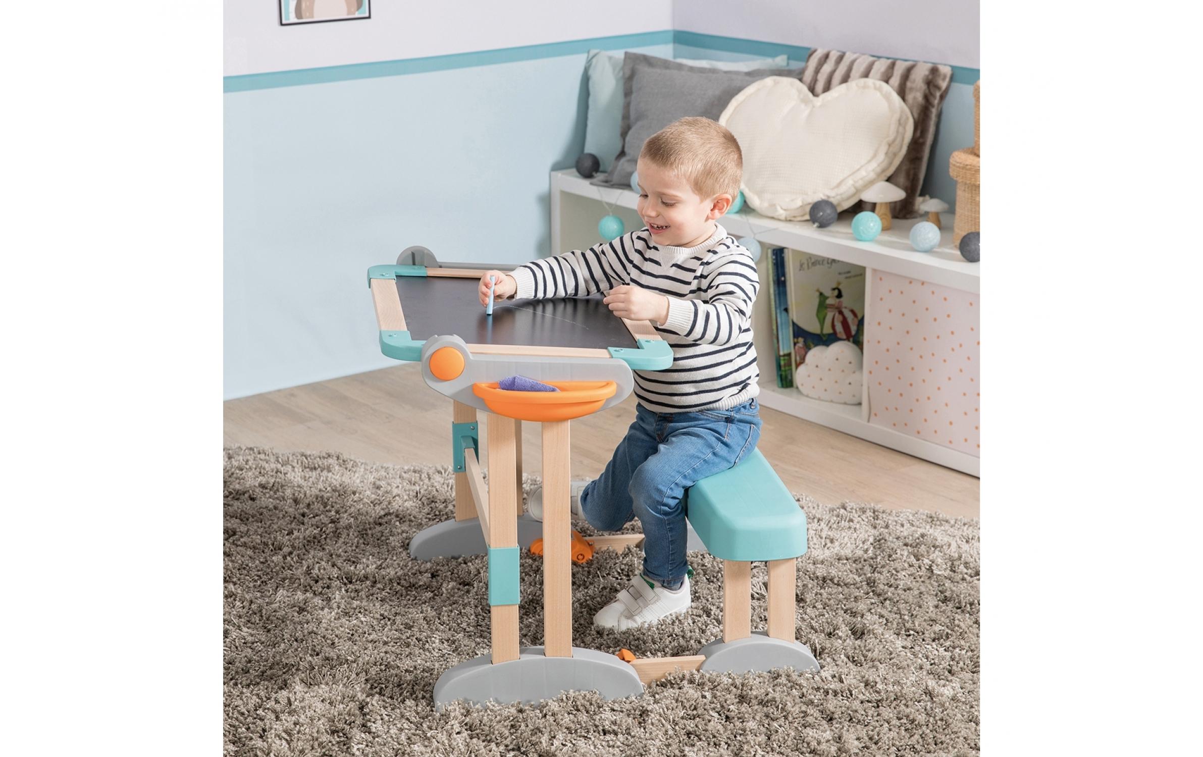 Holzschchreibtisch 2-in-1Zusammenklappbarer Schreibtisch mit integrierter Sitzbank und Zubehör