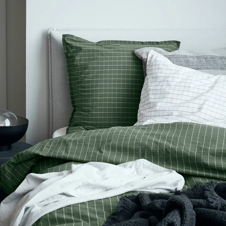 By Nord - Bettwäsche-Set Erika, 135 x 200 cm, snow / coal