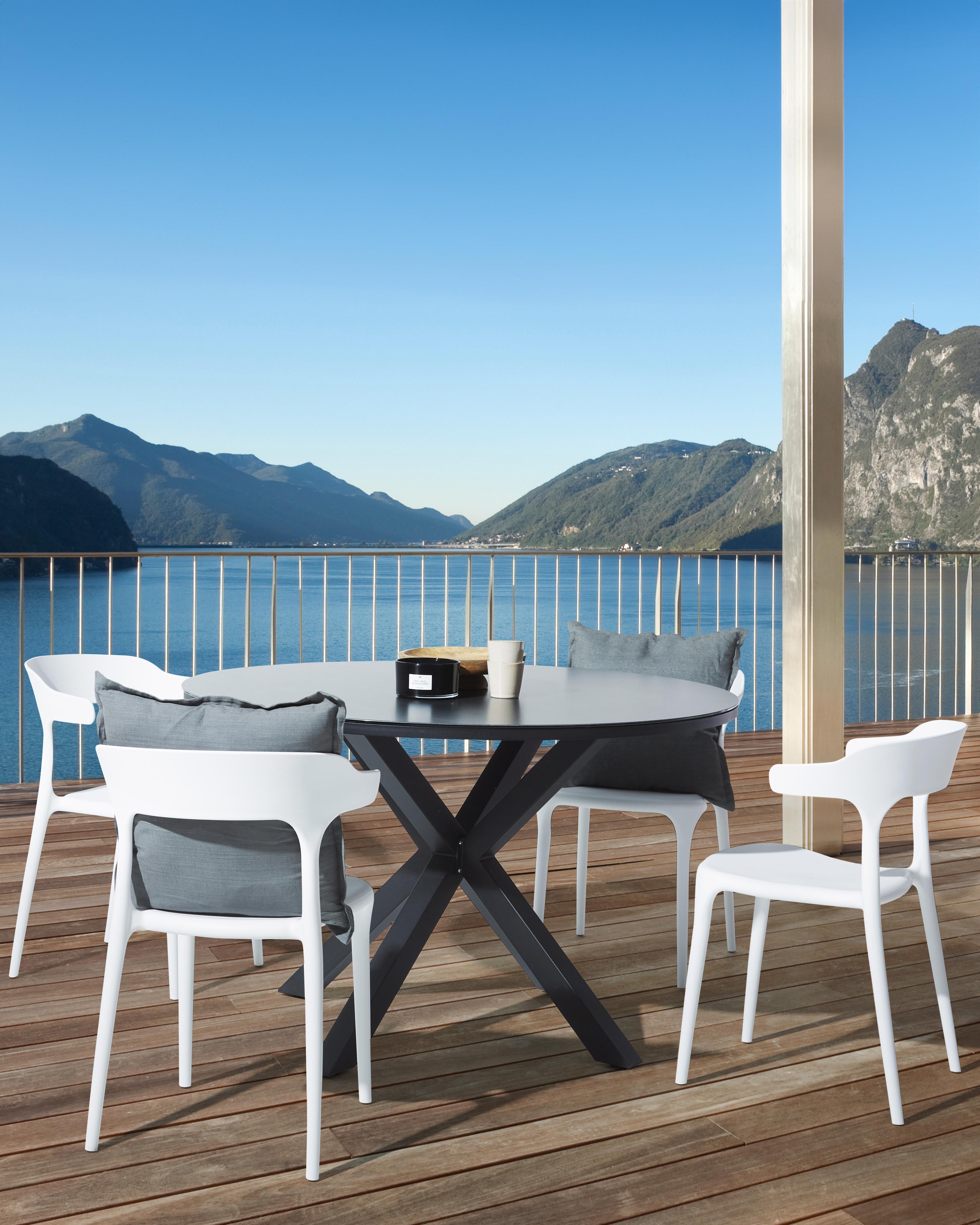 Set van 4 tuinstoelen GUBBIO Wit