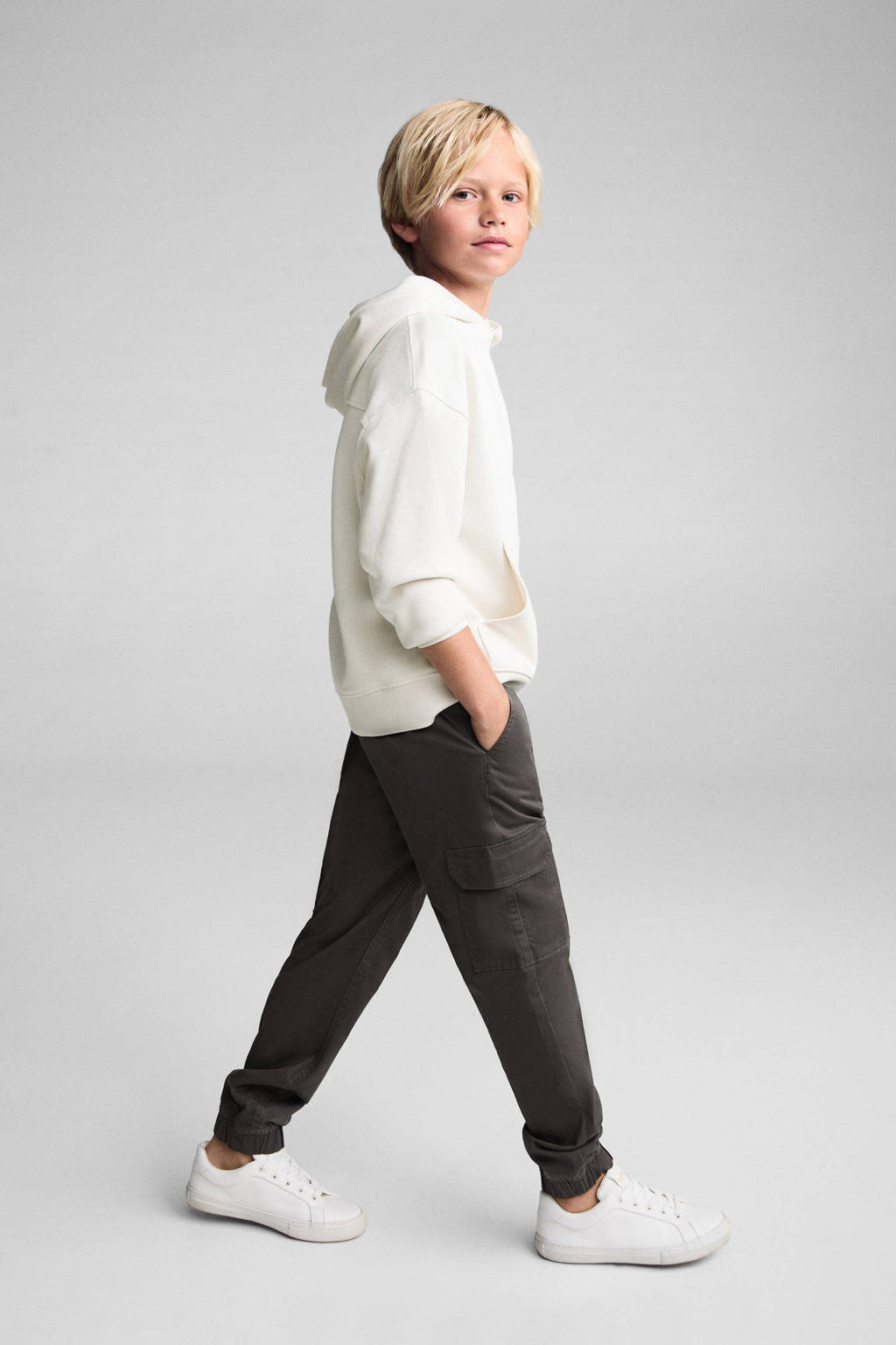 Mango Kids cargobroek antraciet