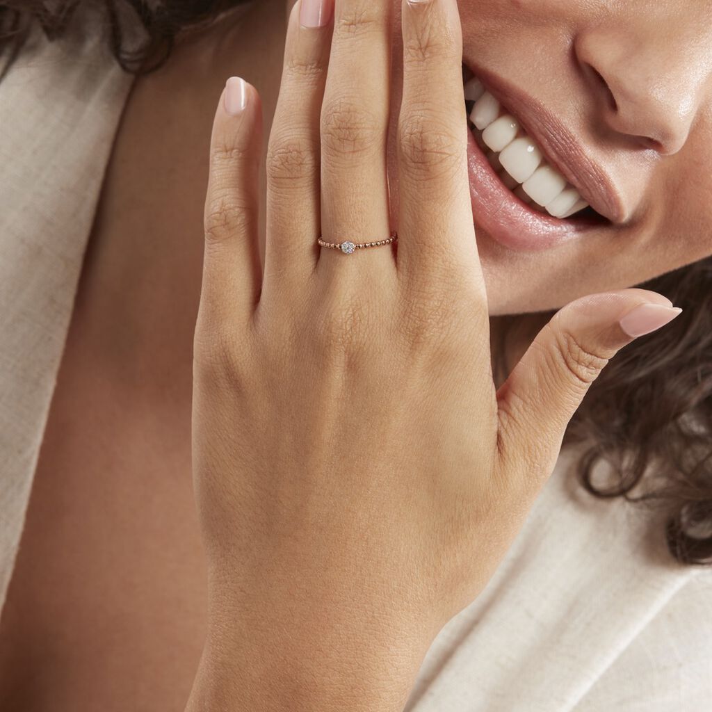 Bague Solitaire Gaxina Or Rose Diamant