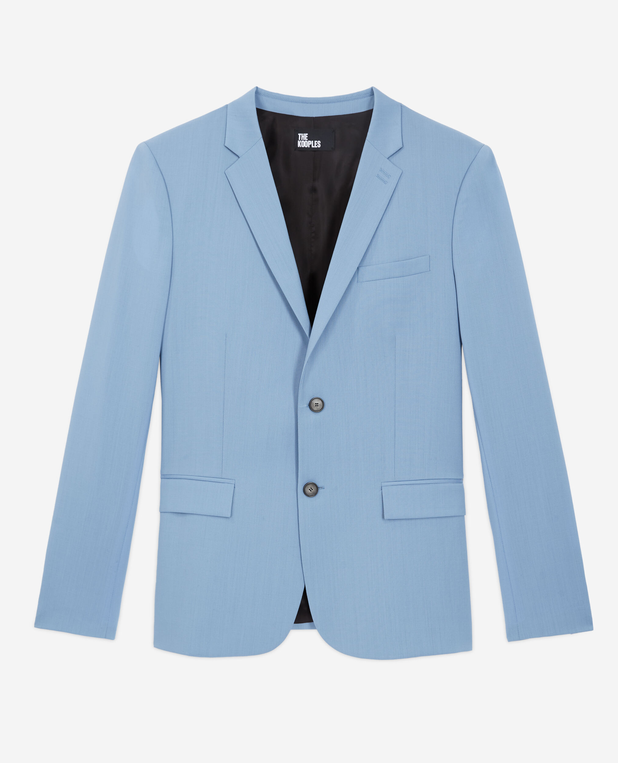 Veste de costume bleue en laine fil à fil